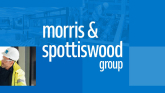 Morris & Spottiswood group Logo with an image of a worker in a hard hat