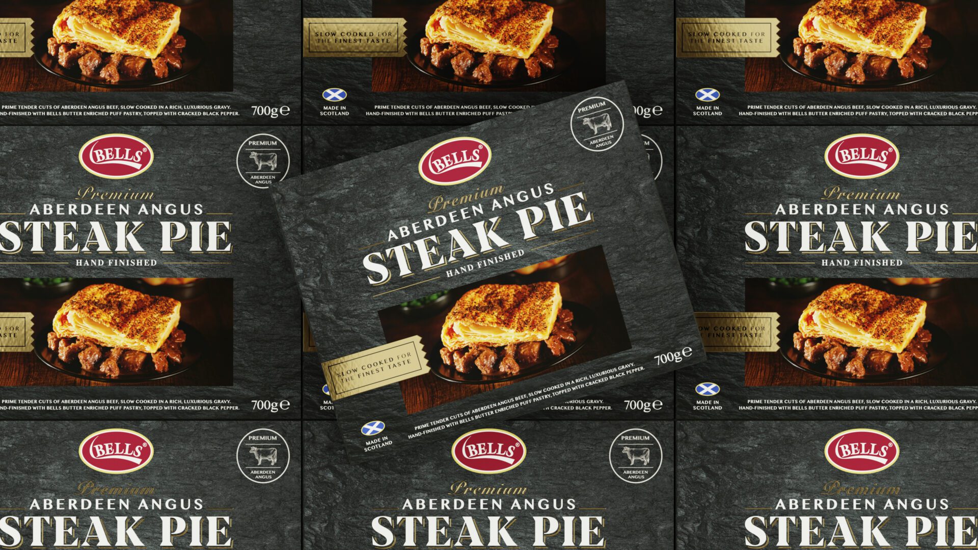 Example packaging for steak pies for Bells Food Group
