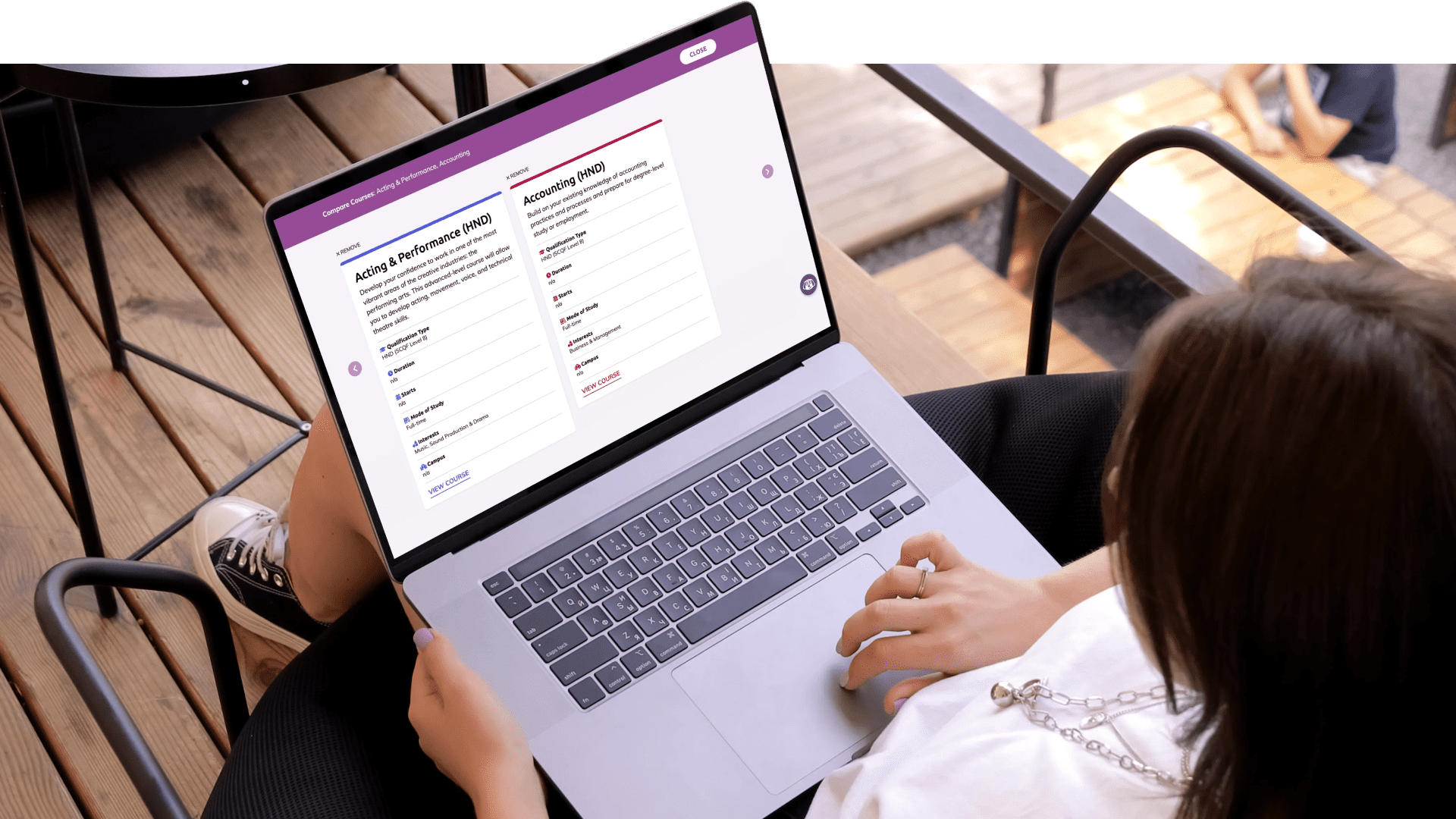 North East Scotland College website displayed on a laptop