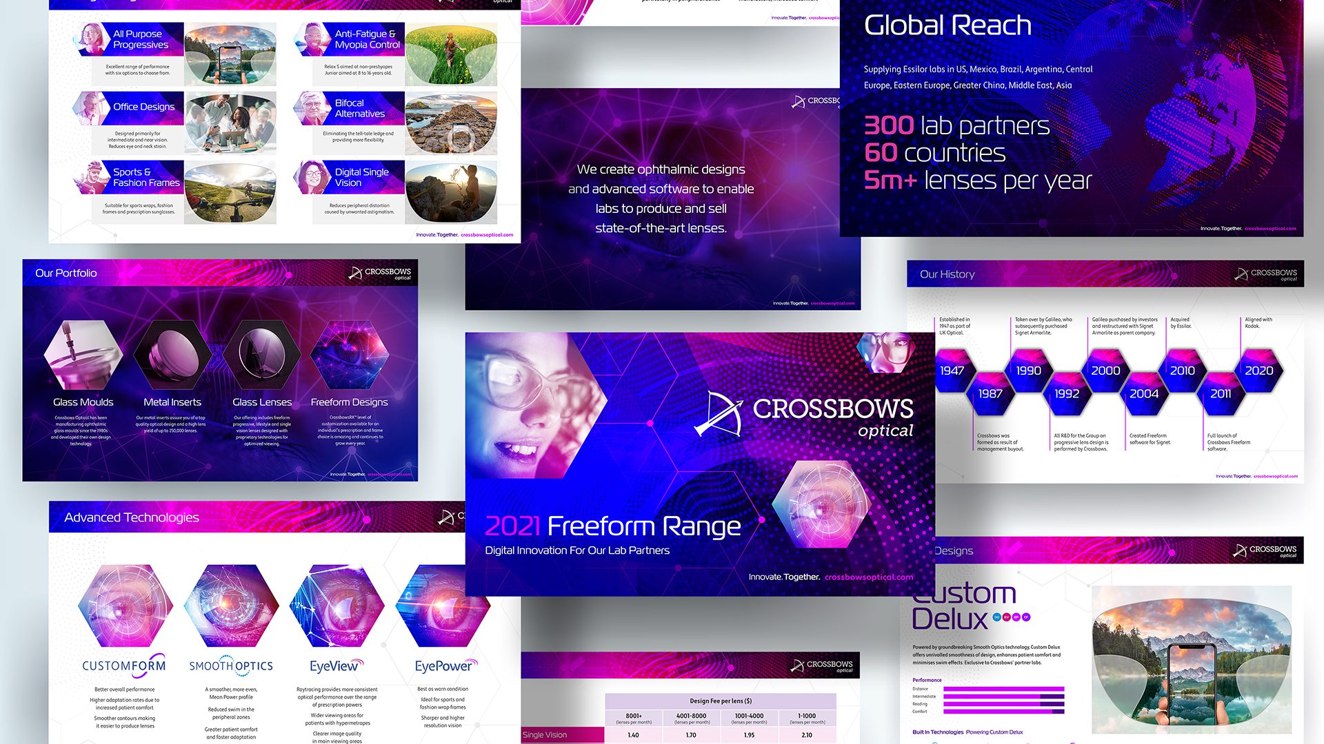 Crossbows optical mock up for a PowerPoint presentation.