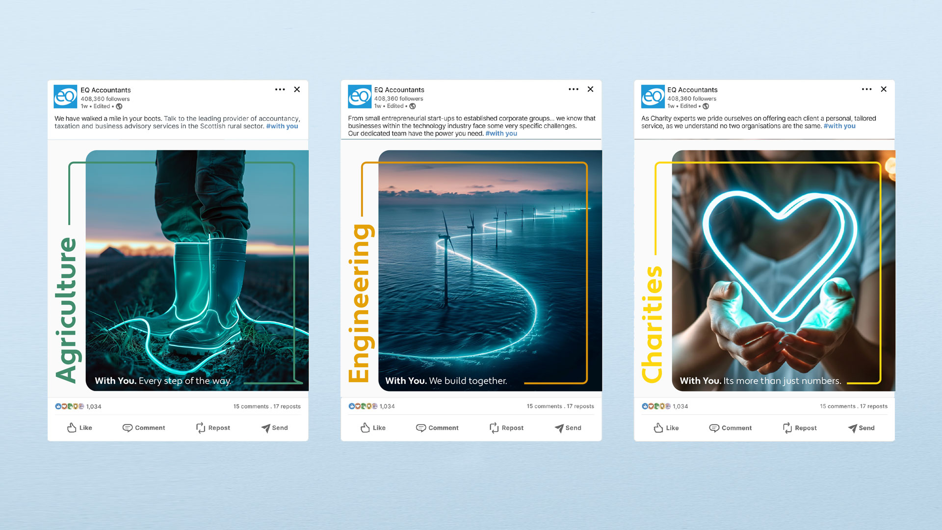 3 sample social post for EQ accountants