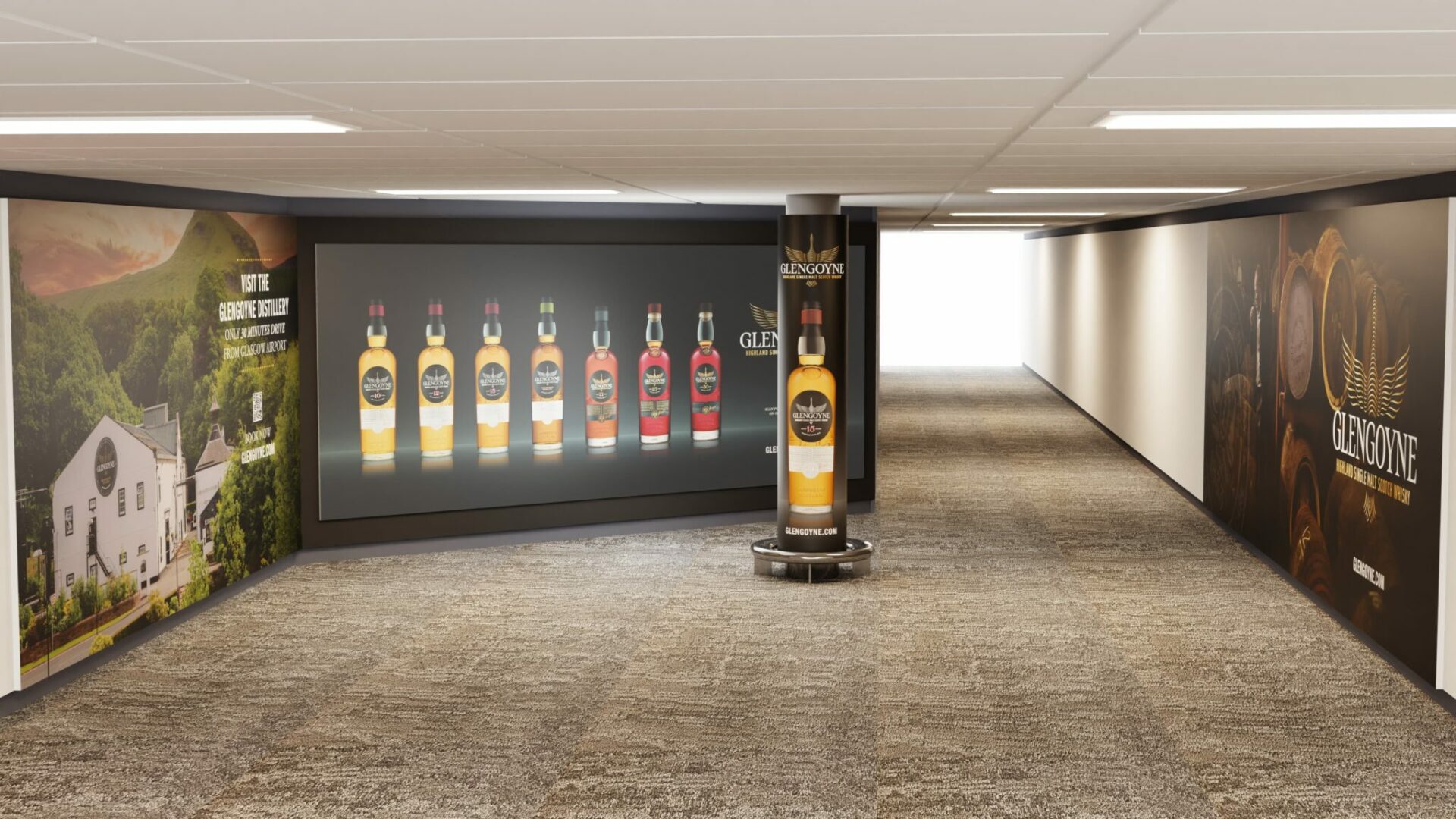 Example display for Glengoyne whisky at Glasgow Airport