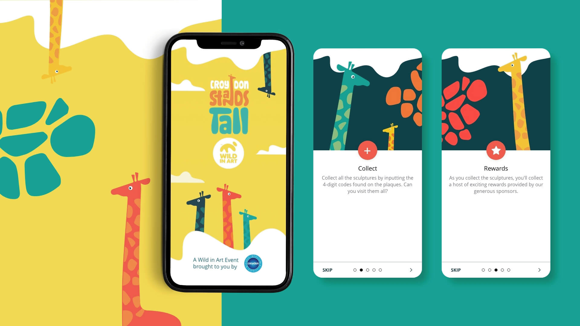 Mobile phones showing the Croydon Stands Tall App
