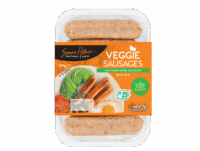 A pack of 6 veggie sausages from Simon Howie