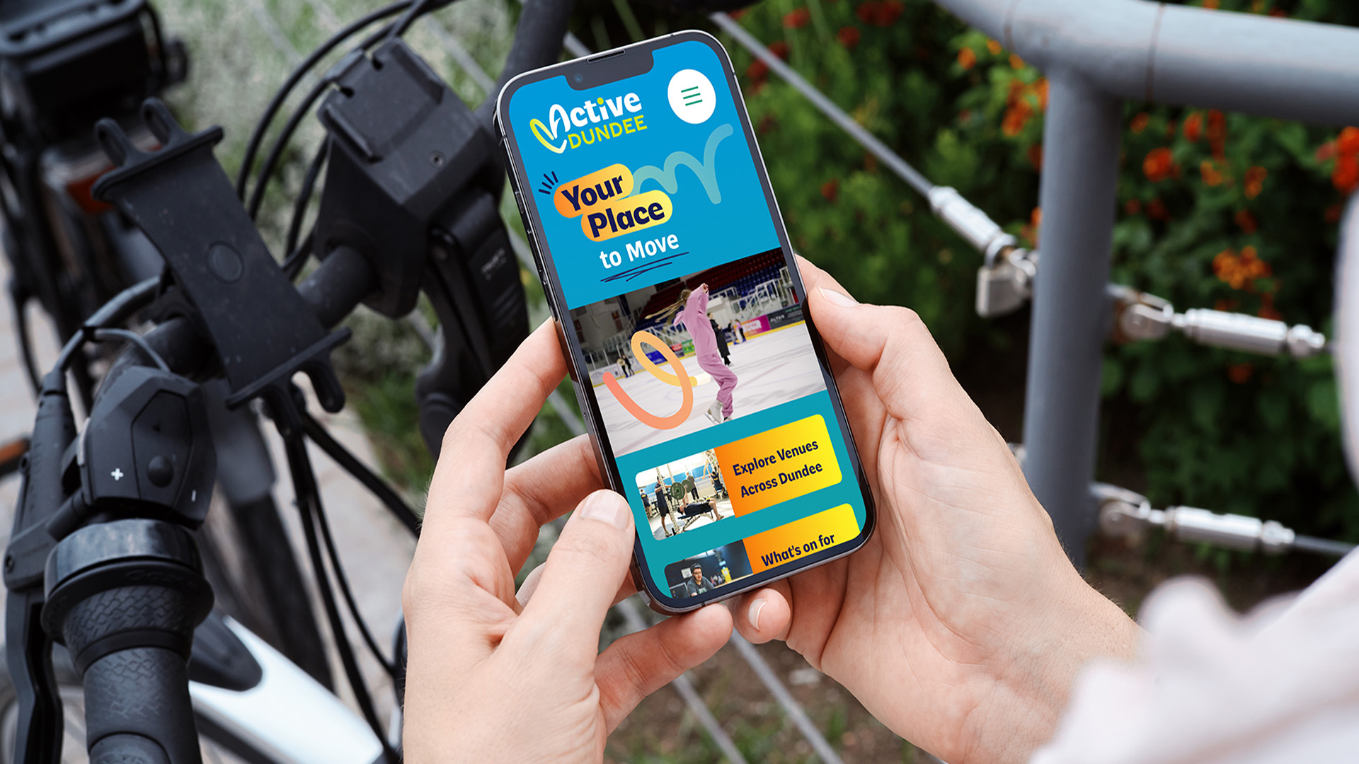 Active Dundee website displayed on a mobile phone