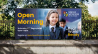 Sample billboard for High School of Dundee about there Open Morning.