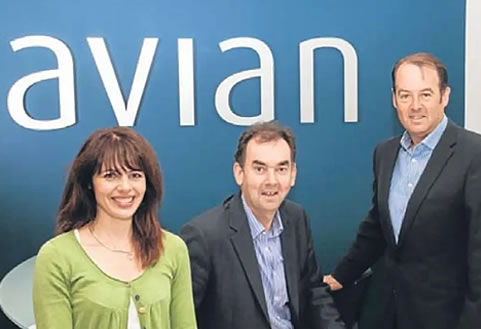 Avian branded wall in the office