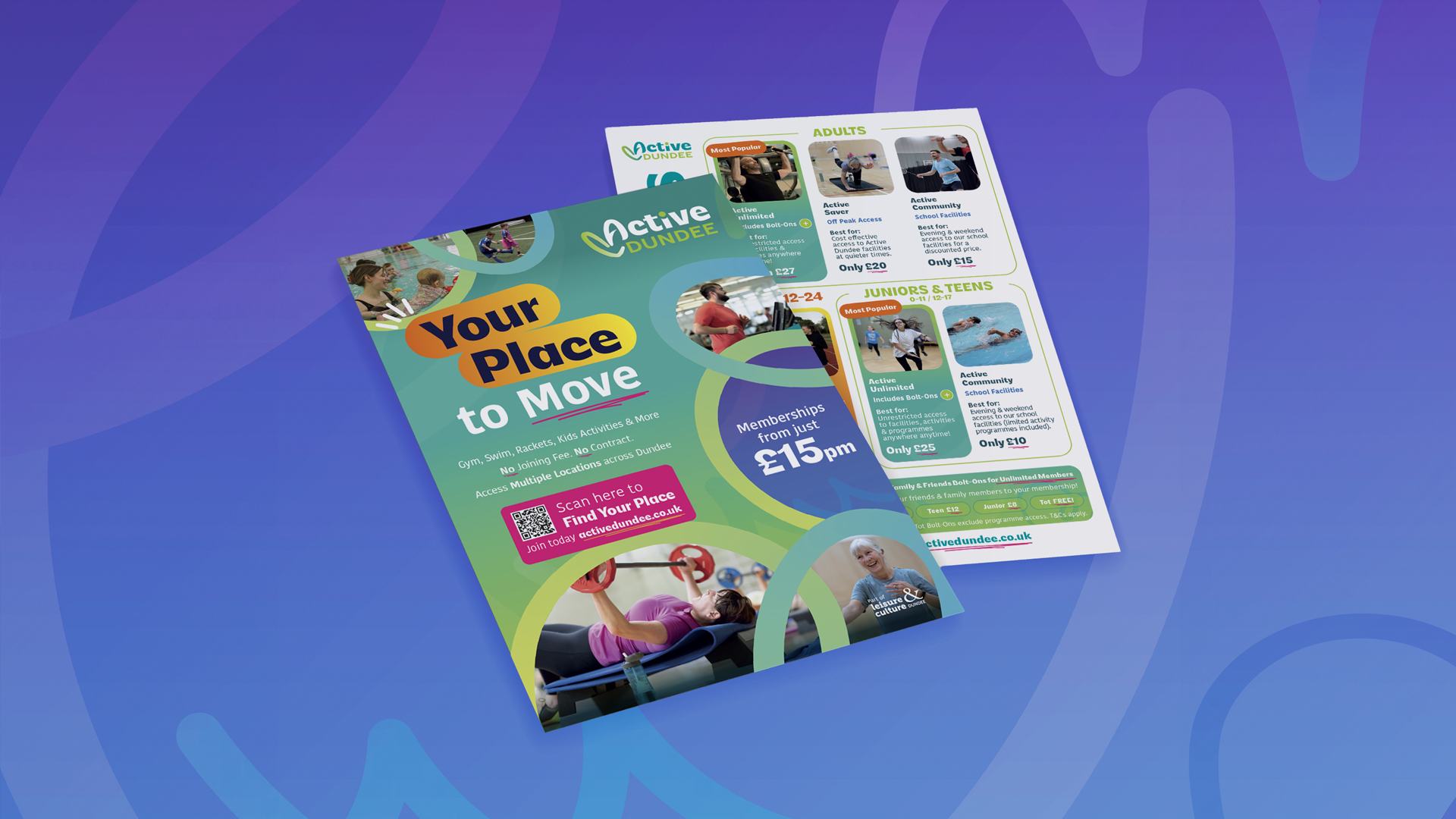 Sample flyer for Active Dundee explaining memberships