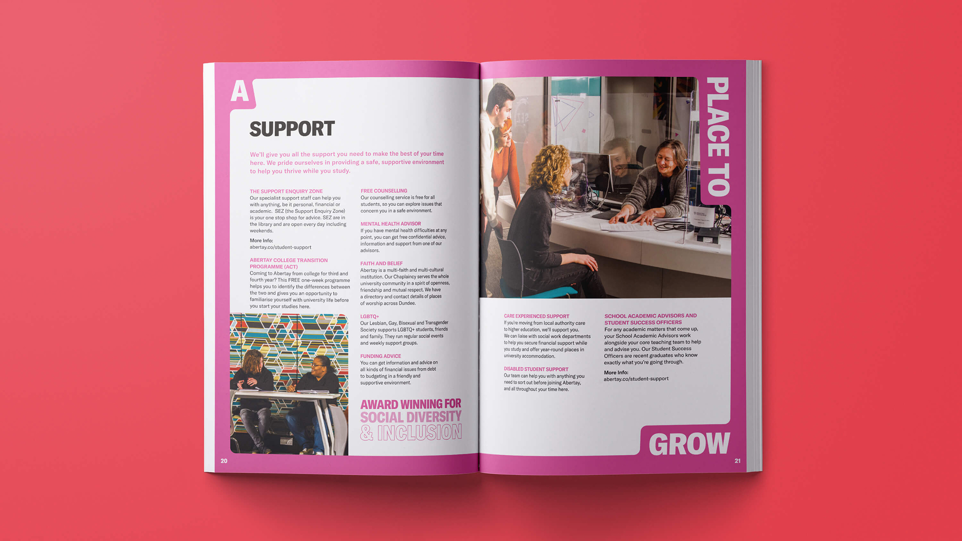 A sample of the Abertay University prospectus brochure