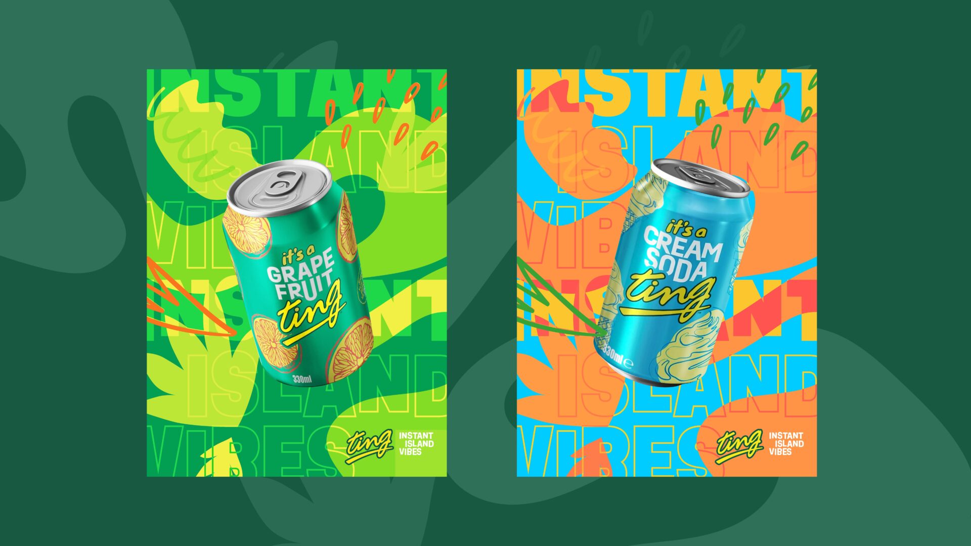 A can of grapefruit and cream soda flavour ting cans