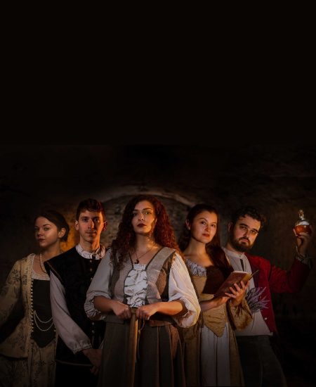 Continuum card displaying 5 people in historical clothing