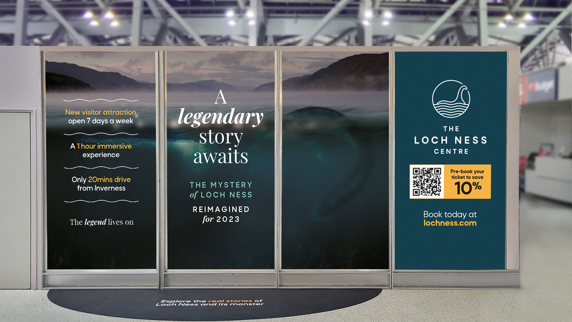 Mock up Banner for The Loch Ness Centre in Building Airport