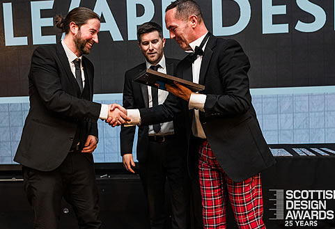 Rob & Nial from Altar expecting an award at the Scottish Design Awards
