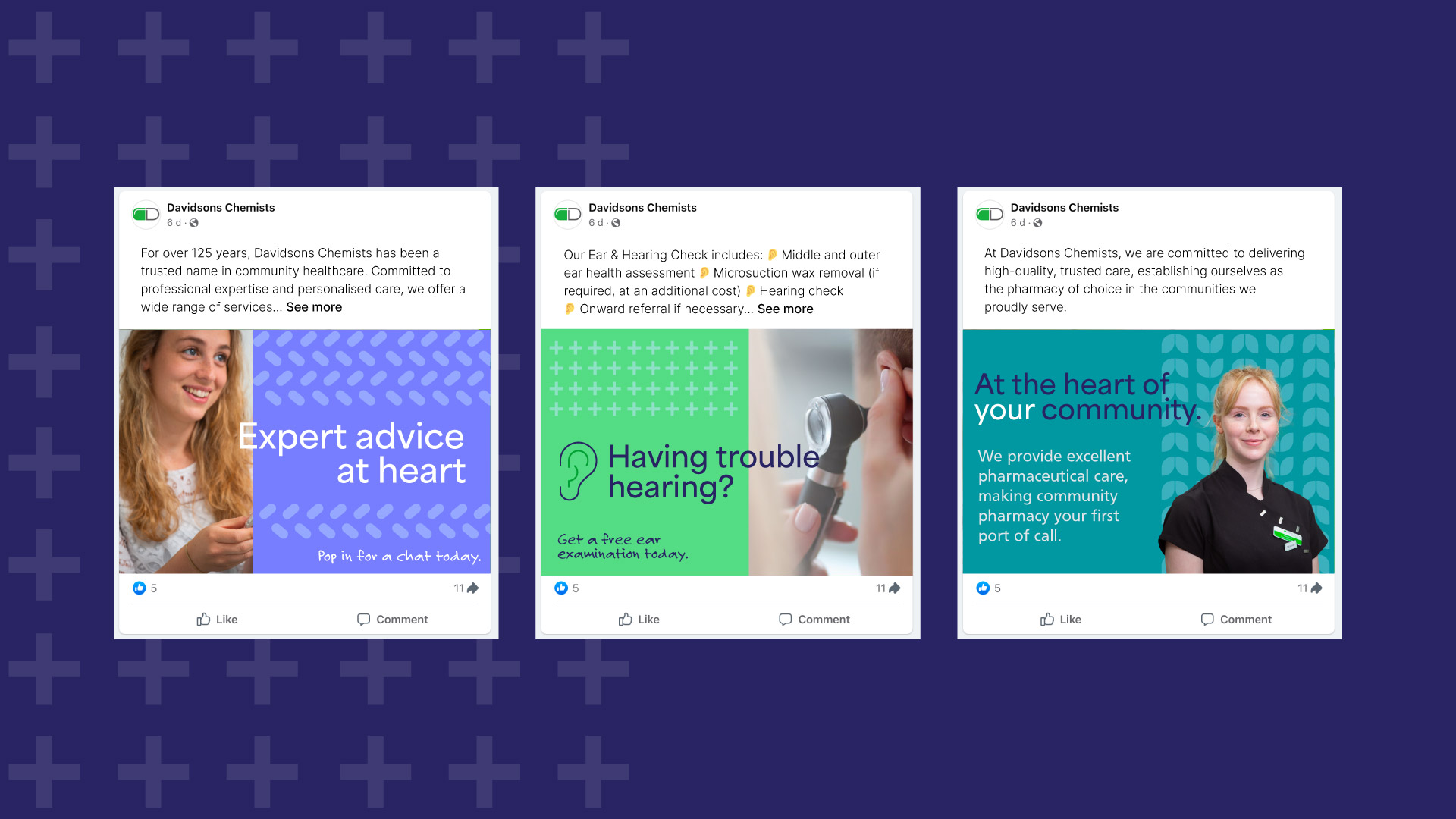 Sample social posts for Davidsons Chemists