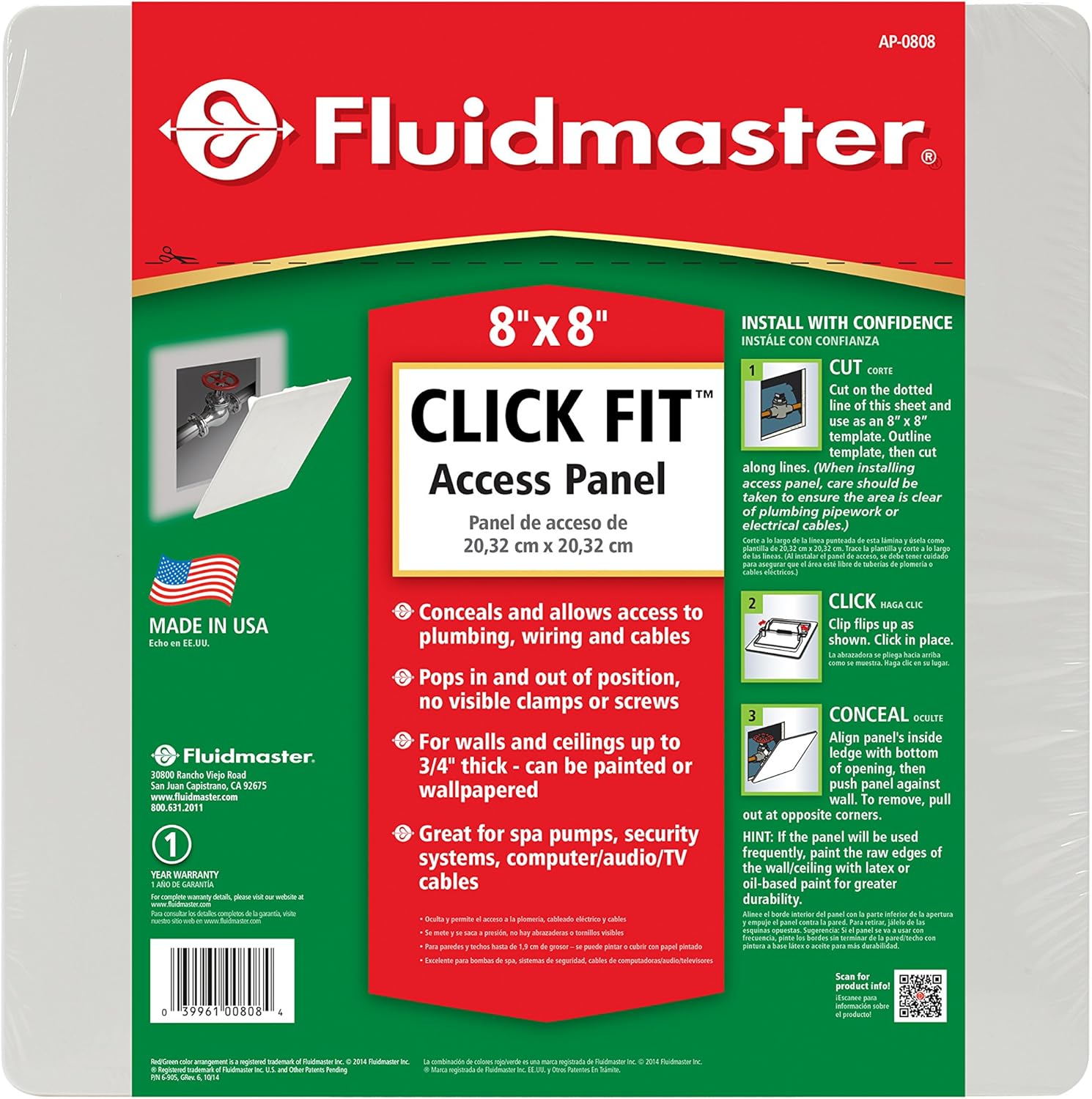 Thumbnail for Click Fit Access Panel for Plumbing, Wiring, and Cables