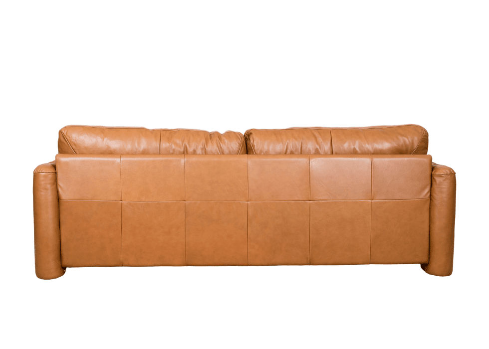 The Catalyna Sofa combines premium tan leather with plush seat and back cushions for outstanding comfort. Its timeless design and warm, inviting finish make it a stylish addition to any living space. Durable, elegant and crafted to last, this piece brings both character and comfort to your home. Tan leather Catalyna sofa with plush seat and back cushions, featuring a modern design and premium leather finish.