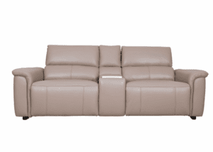 Innovation 2.5 seater power sofa with touchscreen console, power headrests, lumbar support, heat, vibration and built-in speakers.