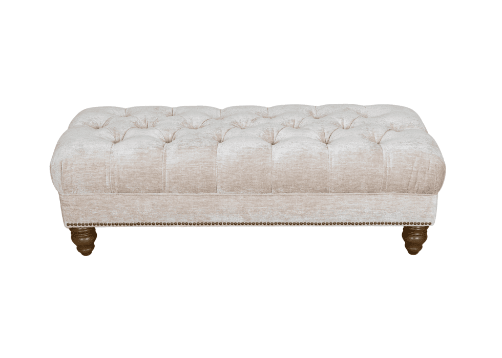 Roosevelt Fabric Stool in Oyster