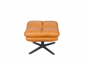 Cubic leather ottoman