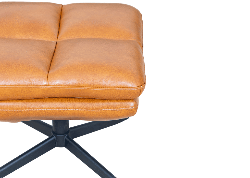 Cubic leather ottoman