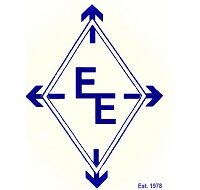 A blue line-art logo featuring a diamond shape with arrows pointing outward from each corner, containing the stylized interlocking letters "EE" in the center and "Est. 1978" in the bottom right.