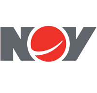A bold logo featuring the letters "N" and "V" in dark grey, flanking a bright red circle that replaces the "O." The red circle contains a white, curved swoosh across the bottom half, resembling a globe or a stylized horizon.