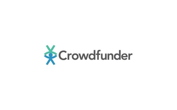 The Crowdfunder logo, featuring a stylized blue and green human icon that incorporates an eye shape, followed by the word "Crowdfunder" in dark grey text on a white background.