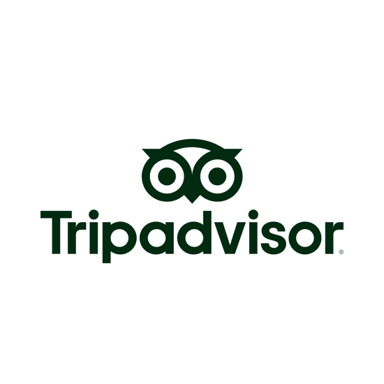 The official Tripadvisor logo, consisting of a dark green owl face icon with large circular eyes above the word "Tripadvisor" in a bold, sans-serif font.