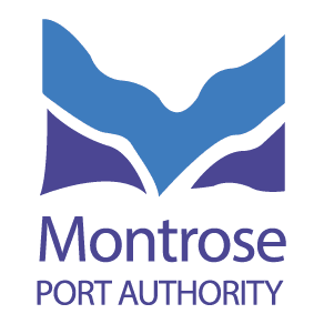 A logo consisting of a stylized, wave-like abstract graphic in two shades of blue and purple above the text "Montrose PORT AUTHORITY." The word "Montrose" is in a larger, purple sans-serif font, with the rest of the name in smaller capital letters below.