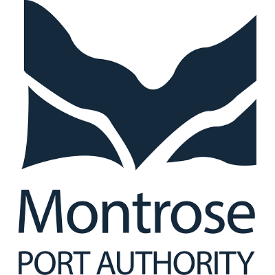 Montrose Port Authority logo featuring a stylized dark blue wave and shoreline graphic above the words ‘Montrose Port Authority’ on a white background.