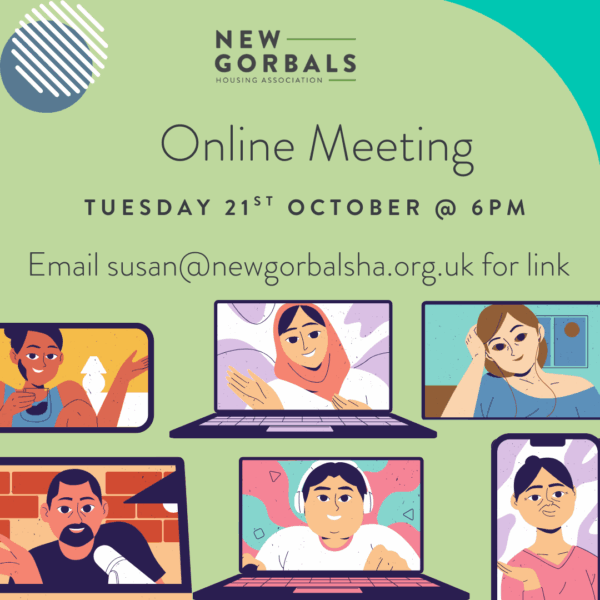 Graphic of 6 people sb shown on computer monitors talking together online