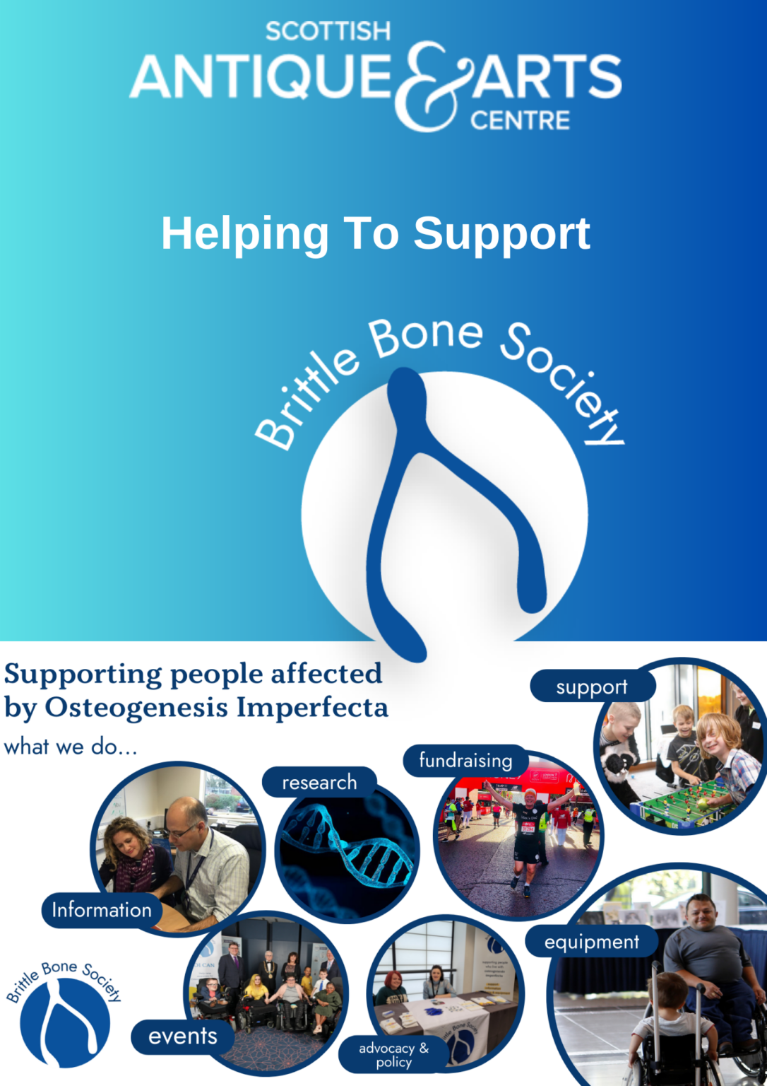 Chosen Charity 2023 Brittle Bone Society Scottish Antique & Arts Centre