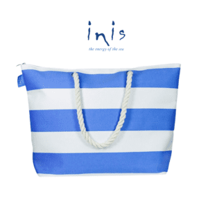Blue and White Stripe Beach Bag by Inis