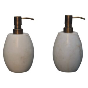Set Of 2 Solid Marble Soap Dispensers