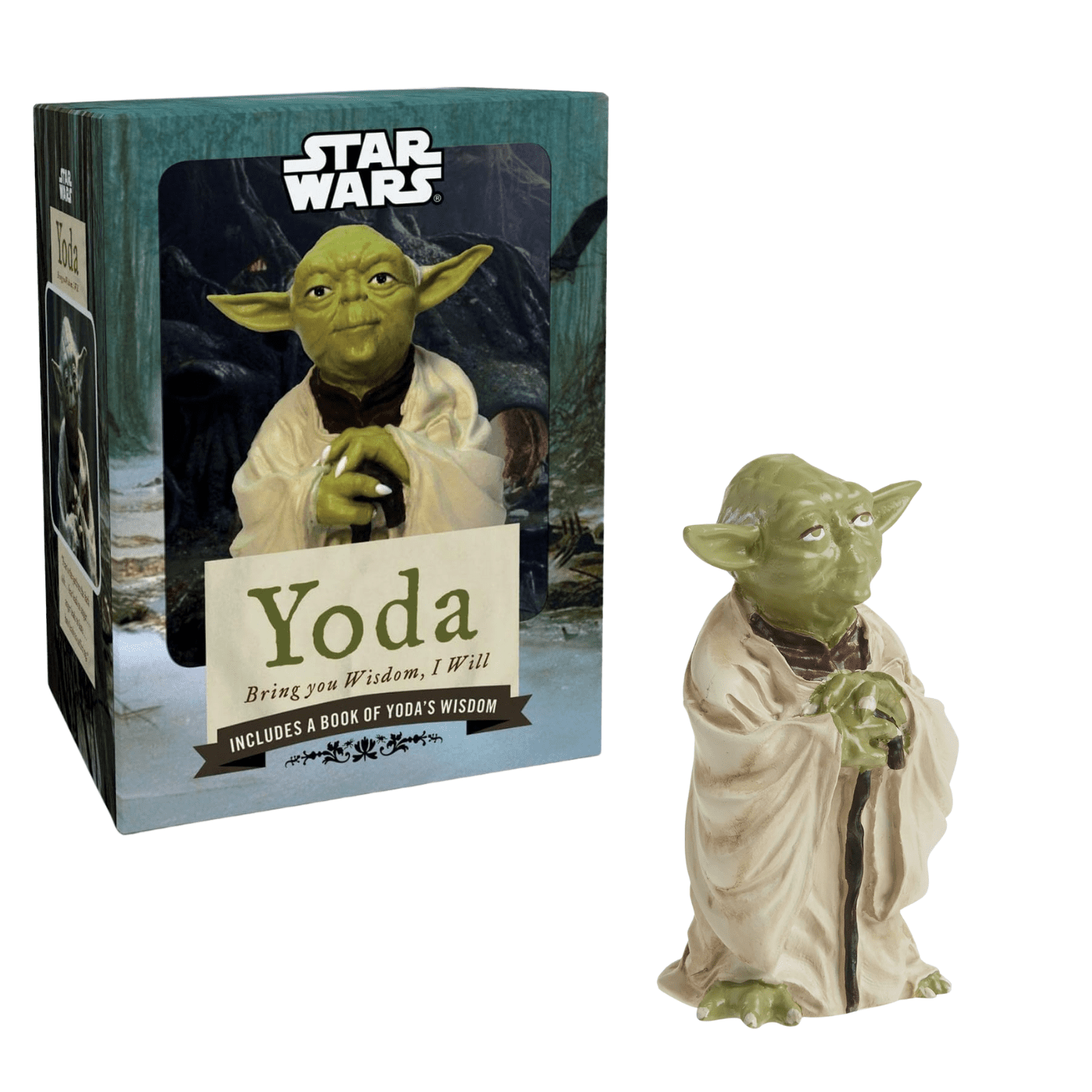 YODA WEB Star Wars Yoda Figure and Book Of Wisdom