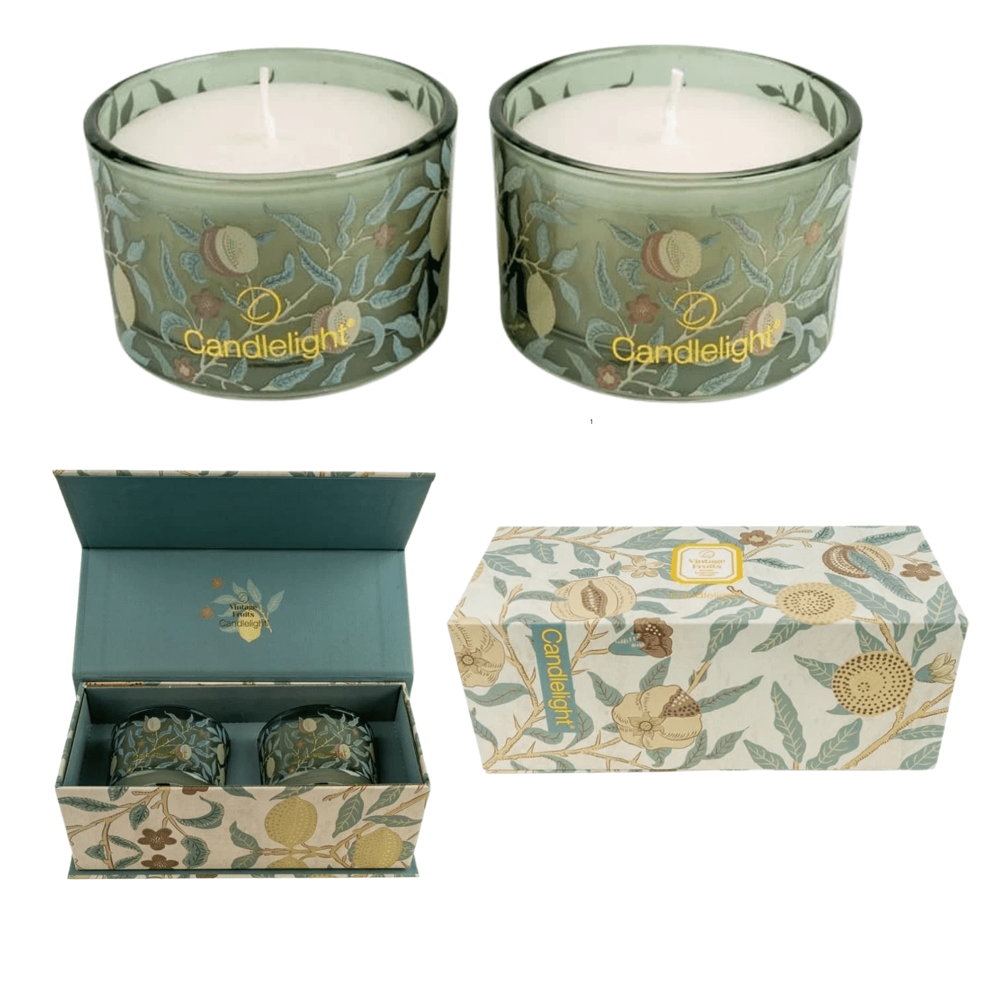 VINTAGE FRUITS CANDLES WEB Set of 2 Candles – Vintage Fruits