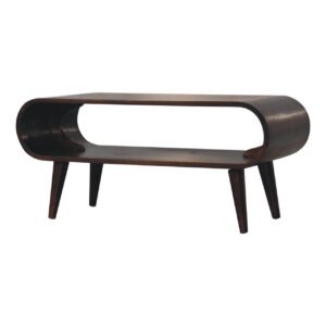 Nordic Style Walnut Finish Open Coffee Table