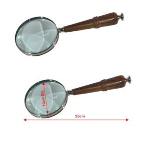 Antique Style Wooden Handle Magnifying Glass -25cm