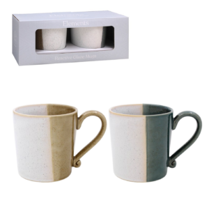 Set Of 2 Reactive Glaze Mugs