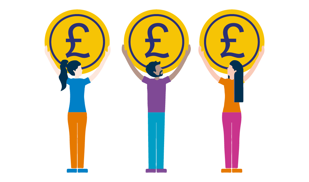 People holding money