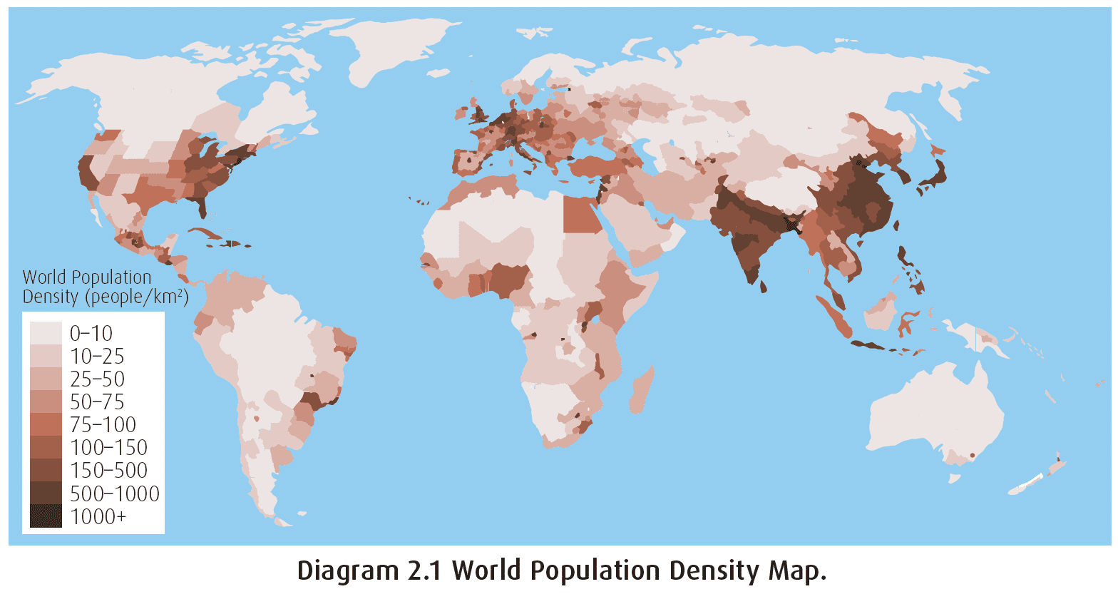 Population: Global Population Distribution - Bright Red Digital Zone