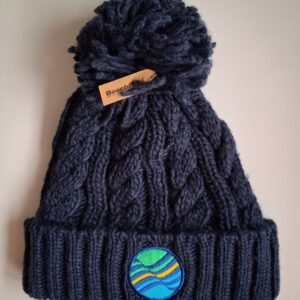 Navy Knitted Cable Hat
