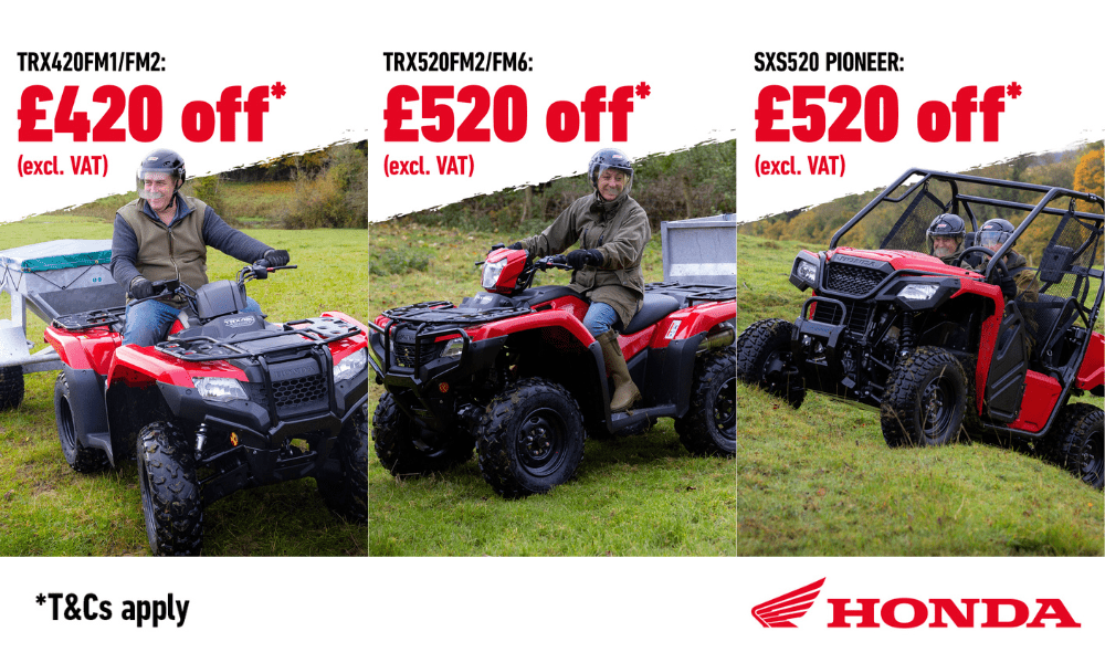 Honda ATV 420, 520 & Pioneer Offer. 