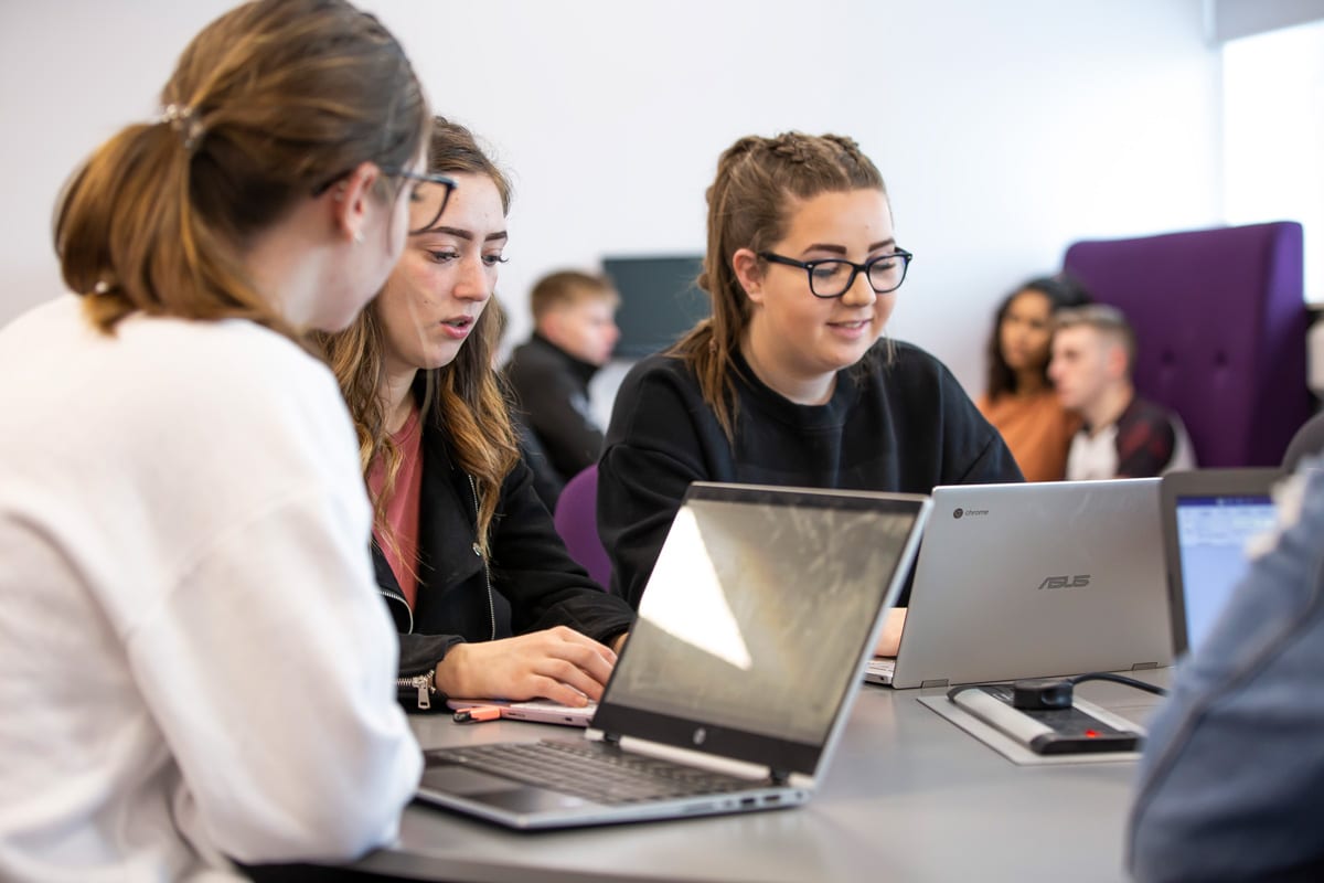 Students using laptops