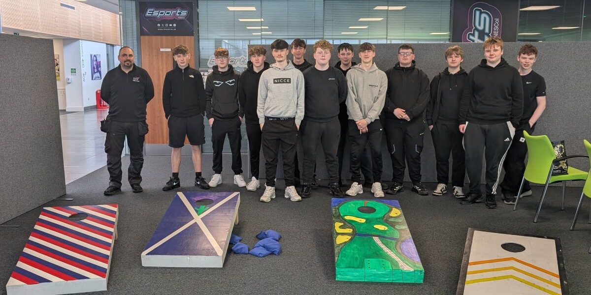 Fraserburgh apprentices build cornhole boards for NESCol community