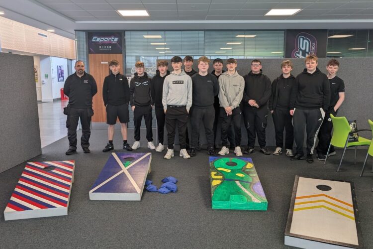 Fraserburgh apprentices build cornhole boards for NESCol community