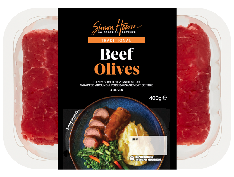 4 Traditional Beef Olives with pork sausagemeat