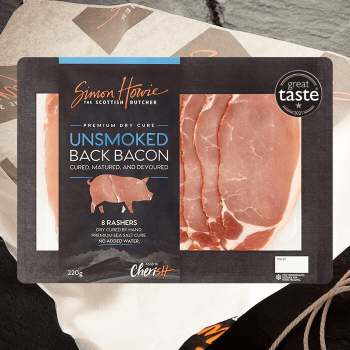 Dry Cured Unsmoked Bacon 220g