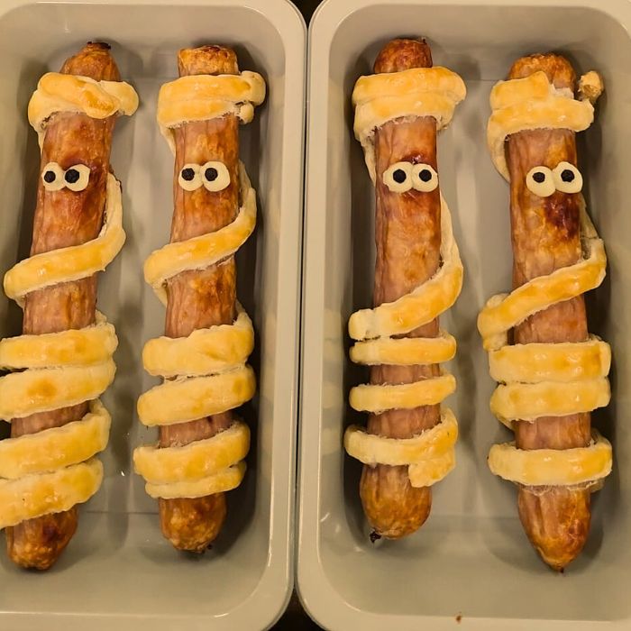 Spooky Mummy Sausages