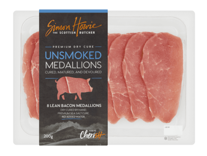 Premium Dry Cure Unsmoked Bacon Medallions Simon Howie